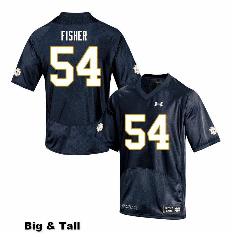 Men's NCAA Notre Dame Fighting Irish #54 Blake Fisher Stitched College Under Armour Authentic Navy Big & Tall Football Jersey PW10C48OA